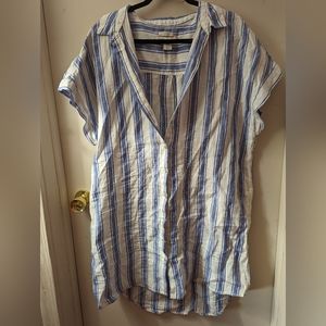 Blue and White striped linen dress